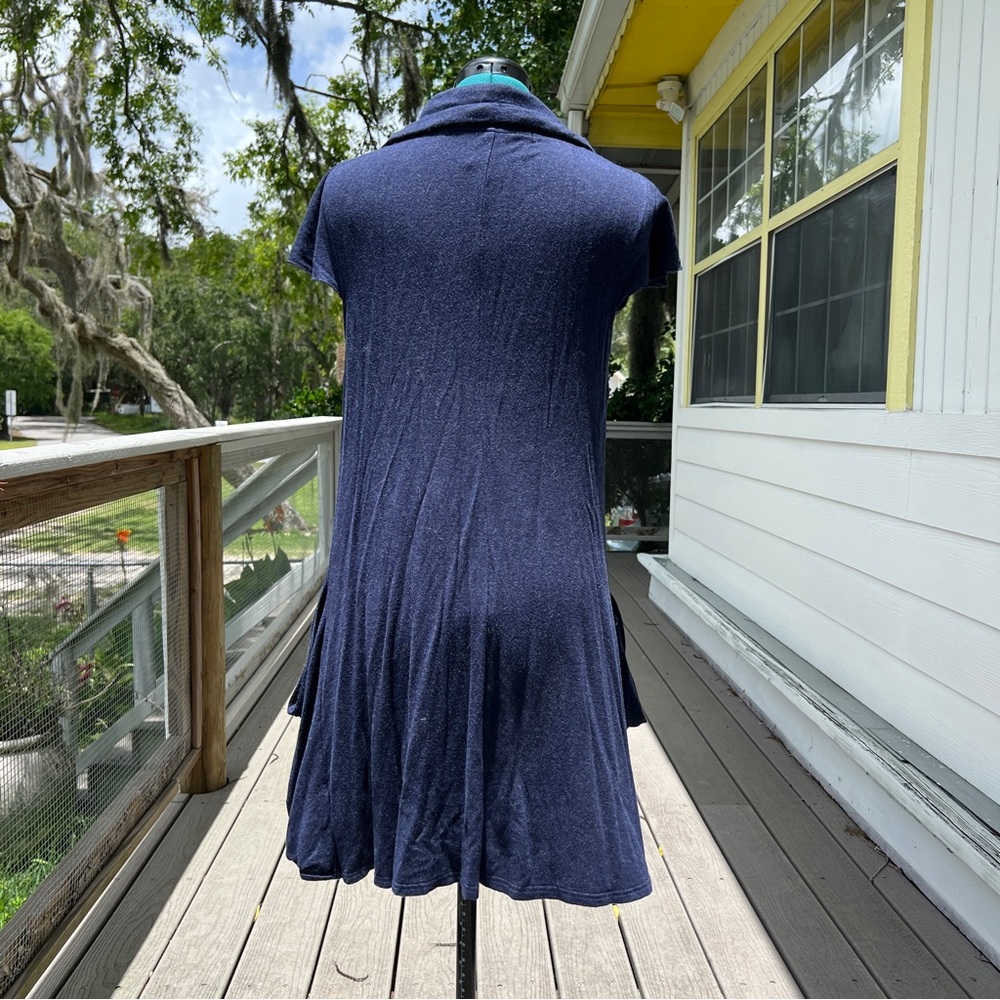 Kensie: Elegant Navy Blue Pullover Zipper Women's Dress. Size Large. - Picture 2 of 11